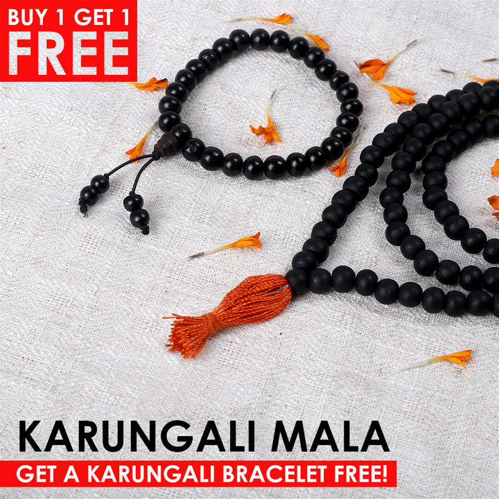 8mm Govt. Certified Karungali Jap Mala with 108+1 Beads – Authentic Ebony Prayer Beads for Meditation, Spiritual Growth, and Positive Energy. India’s Premium Jap Mala Store - www.satvikworld.com