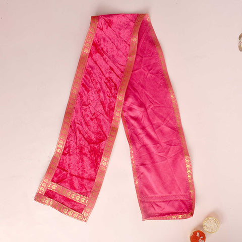 Beautiful pink Angvastra Patka Dupatta measuring 32 inches, ideal for traditional rituals, spiritual ceremonies, and festive occasions. India’s Largest Pooja Accessories Brand – www.satvikstore.in