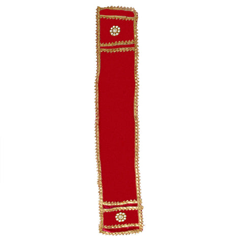 Blossom red Patka/Duppata/Angvastra for 15/22 and 32-inch Ganpati idols, featuring a delicate and festive red fabric to complement your Ganesha decorations. India’s Largest Pooja Accessories Brand – www.satvikstore.in