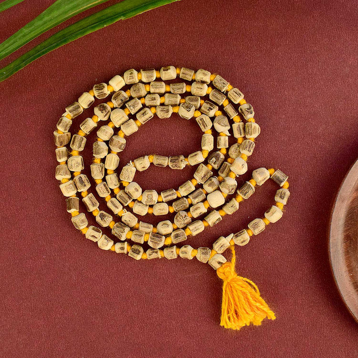 100% Original Tulsi Jaap Mala with small, natural Tulsi wood beads, perfect for daily prayer, chanting, and meditation. India’s Premium Jap Mala Store- www.satvikstore.in
