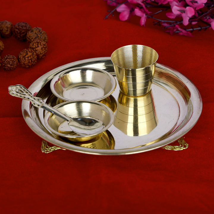 Laddu Gopal pooja bhog thali for daily worship and Krishna puja rituals. India’s Largest Pooja Accessories Brand – www.satvikstore.in
