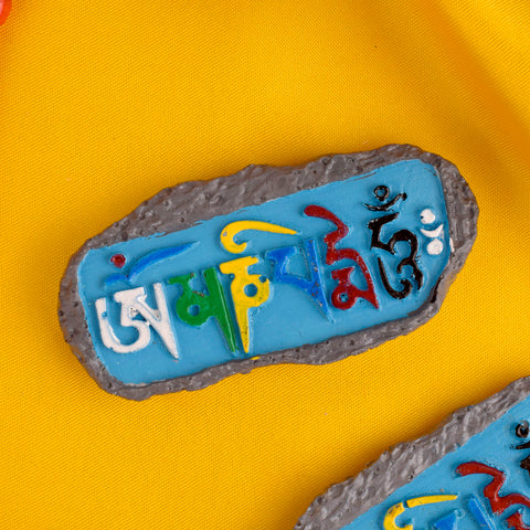 OM MANI Padme HUM Stone Fridge Magnet – engraved Tibetan mantra on stone, bringing peace, compassion, and good fortune to your space. India’s Largest Pooja Accessories Brand – www.satvikstore.in