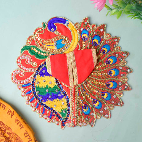 Divine Peacock Elegance Laddu Gopal Dress (Peacock & Mor Pankh Embroidery) – India’s Largest Pooja Accessories Brand – www.satvikstore.in