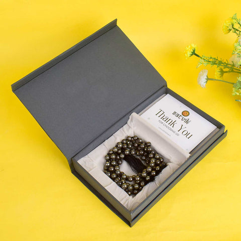 Pyrite Hakik Mala with 108 Beads – Stone of Abundance and Protection for Spiritual Growth. India’s Premium Hakik Jap Mala store- www.satvikstore.in
