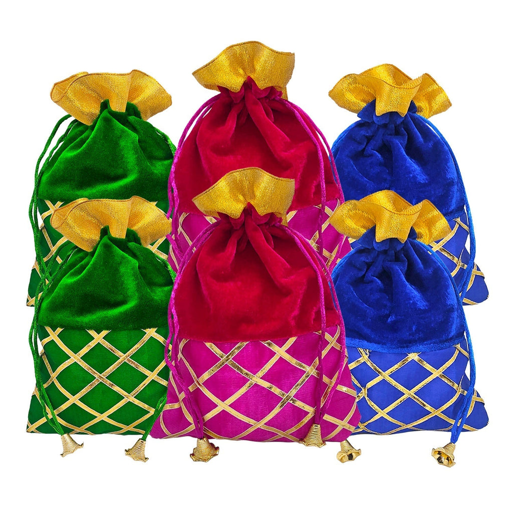 Designer Valvet Potli Dry Fruit Favour Pouches Puja Store Online Pooja Items Online Puja Samagri Pooja Store near me www.satvikstore.in